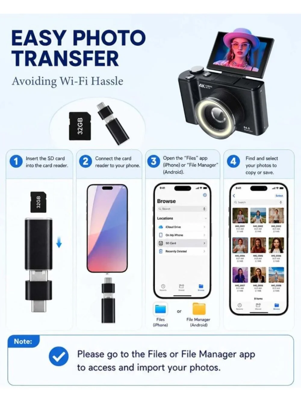 4K Digital Camera with 180° Flip Screen, 64MP Vlogging & Photography, 16X Zoom